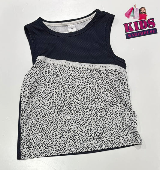 Target Black & White Singlet With Leopard Pattern Size 10