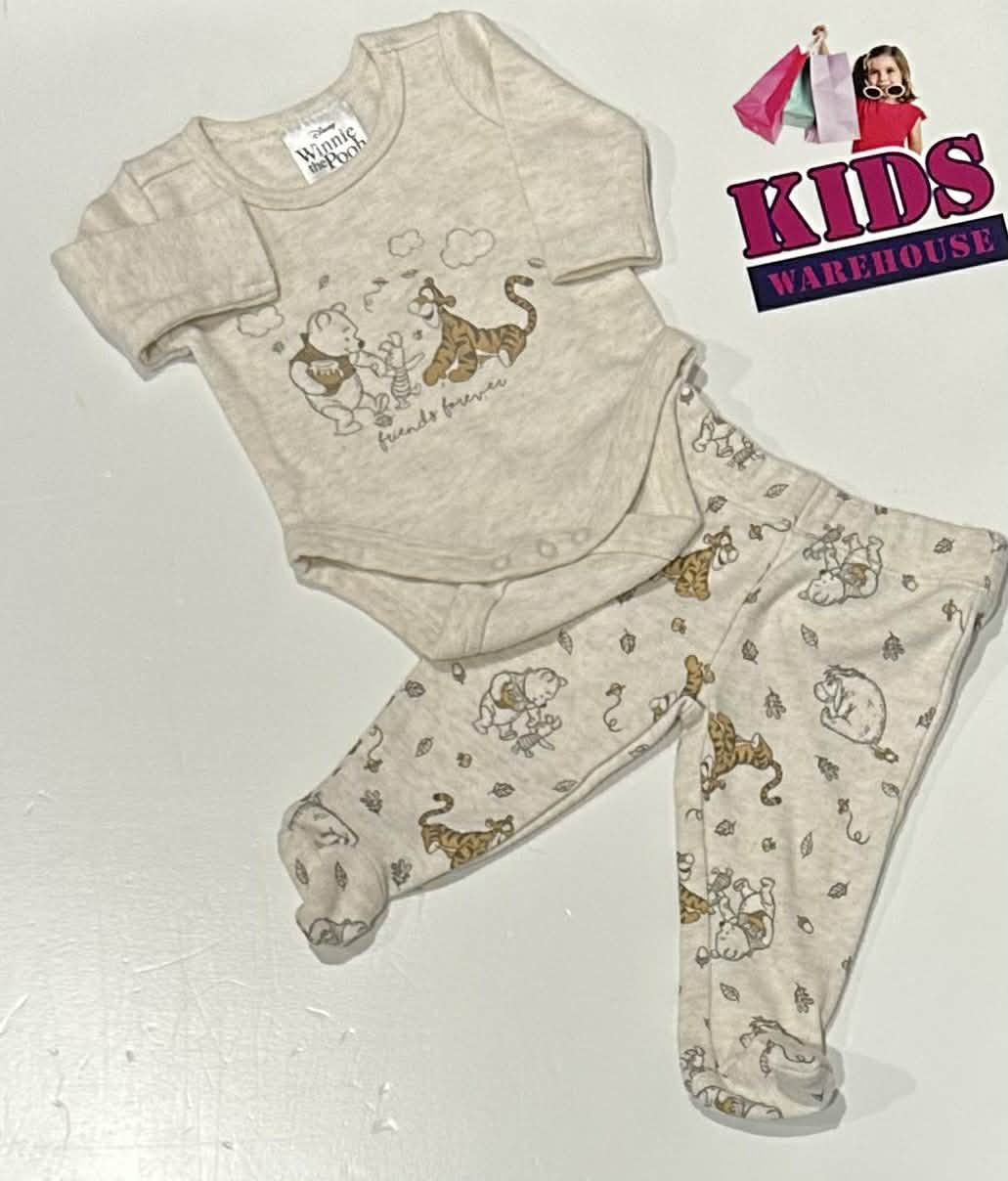 Premmie Disney Winnie The Pooh Cream 2 Piece PJ Set Size 00000