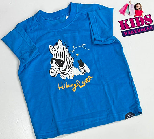 Quenchua Blue Top With Zebra Print Size 4