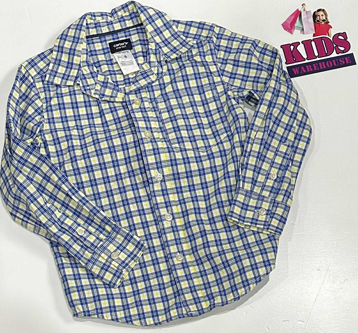 Carter’s Blue & Yellow Long Sleeve Shirt Size 4
