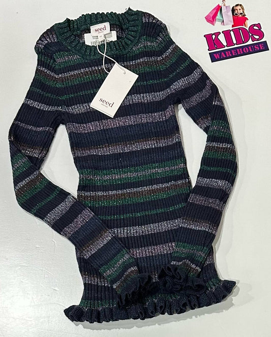 Seed Heritage Blue & Green Knit Sparkly Top Size 10