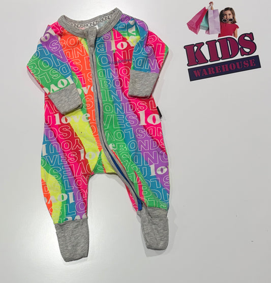 Bonds Wondersuit Rainbow Print Jumpsuit Size 0000