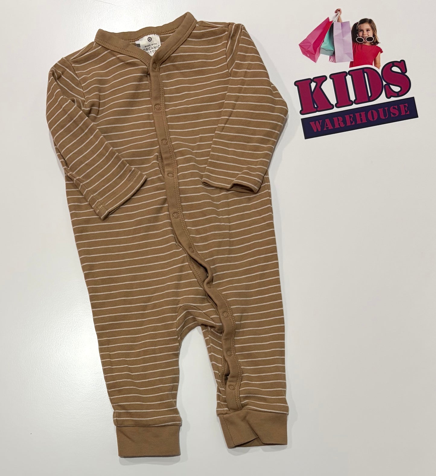 Brown, White Stripe Jumpsuit Size 00