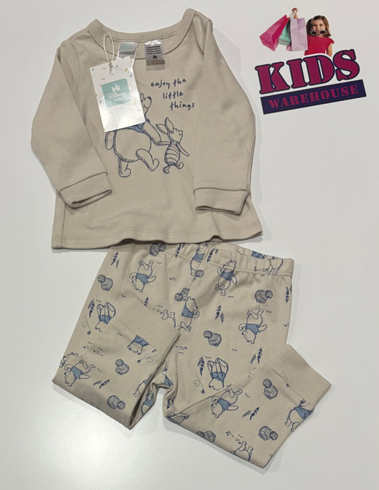 Not Used Disney Grey, Blue Winnie The Pooh 2 Piece Set Size 0