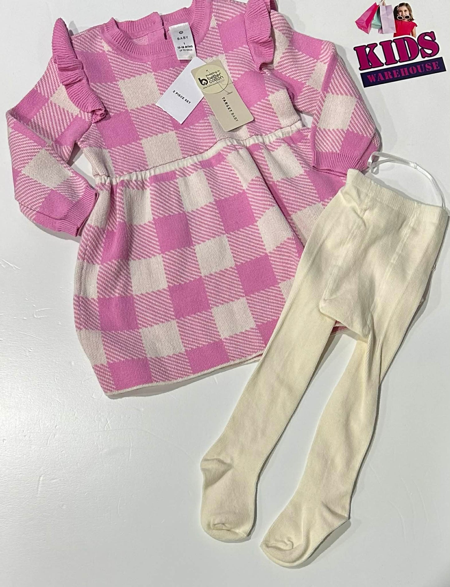 New Target Pink & White 2 Piece Set Size 1