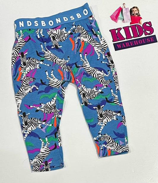 Bonds Blue Pants With Zebra Pattern Size 0