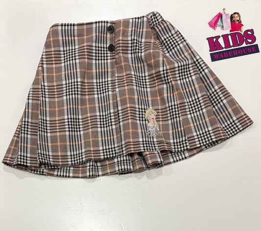 Disney Frozen Tan, White Pattern, Elsa Print Skirt Size 5
