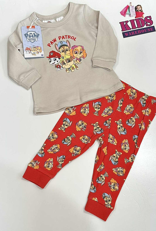 New Paw Patrol White & Red 2 Piece PJ Set Size 0 (RRP $15)