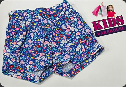 Cotton On Blue Shorts With Flower Pattern Size 2