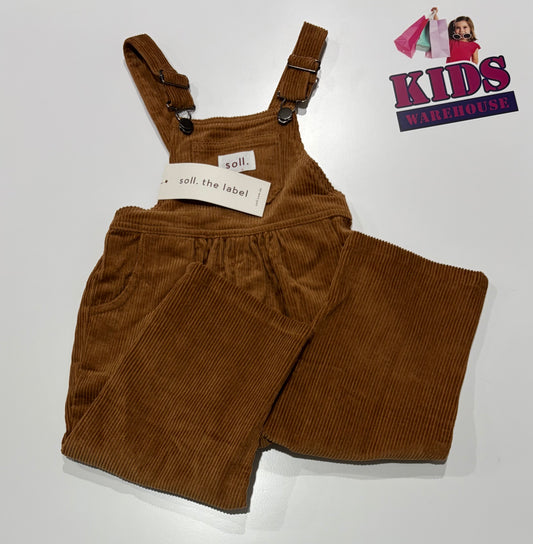 Not Used Soll. The Label Brown Corduroy Overalls Size 3
