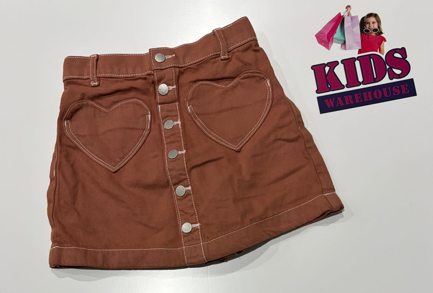 Denim, Red Heart Print Denim Skirt Skirt Size 8