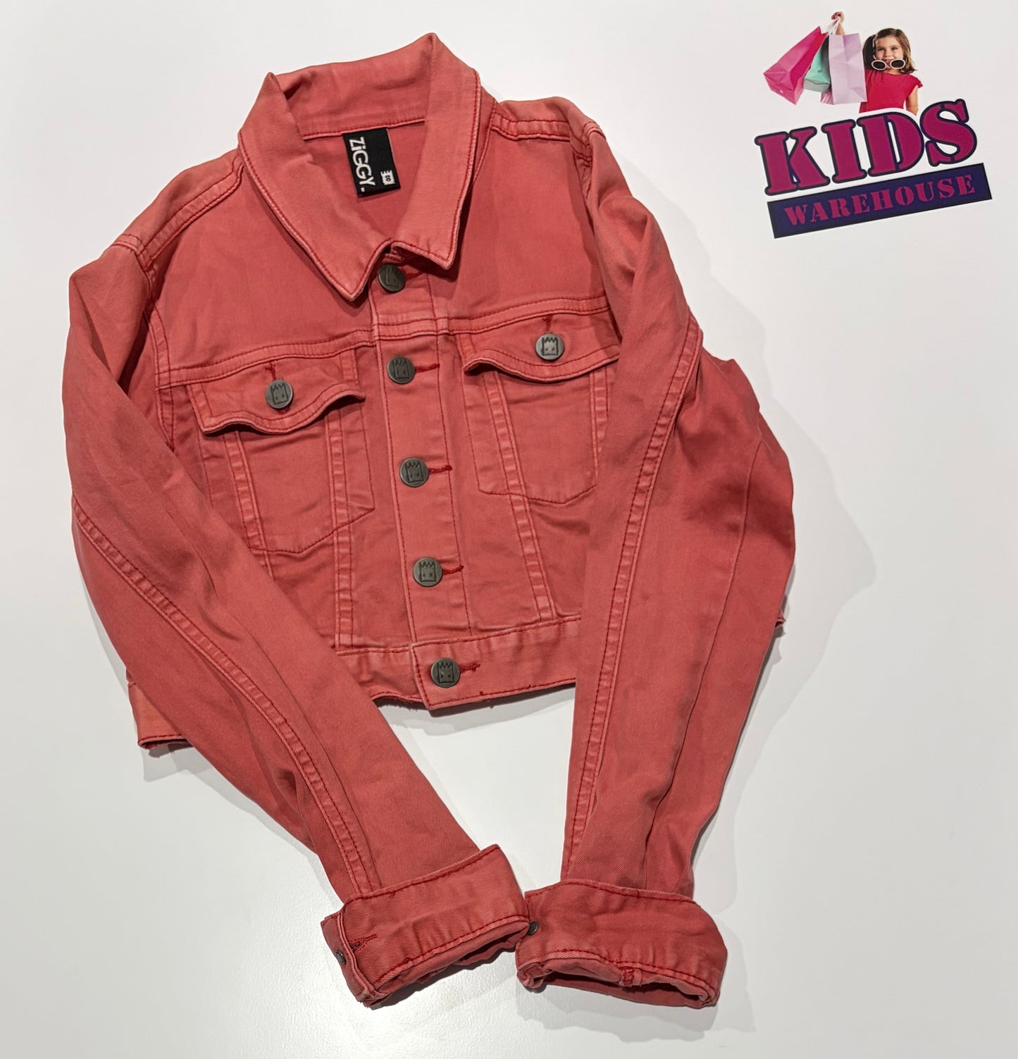 Ziggy Pink Denim Jacket Size 8