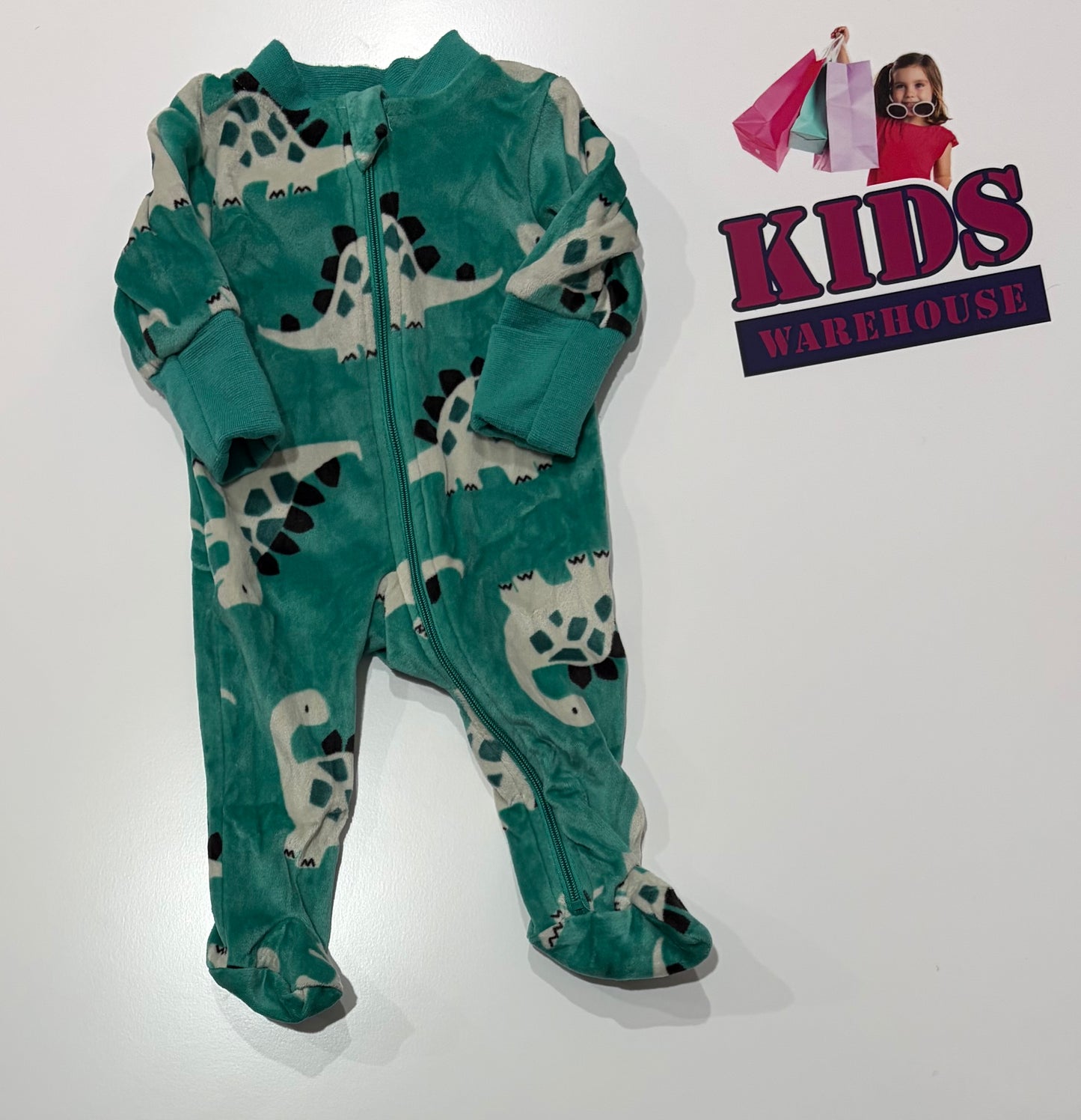 Baby Berry Teal, Dinosaur Print Jumpsuit Size 00000