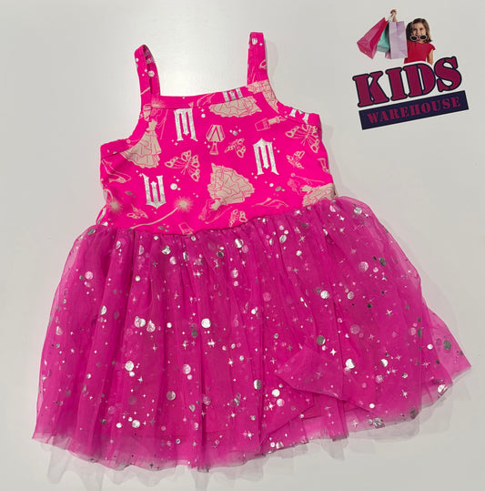Wicked X Bonds Pink, Logo Print Dress Size 4