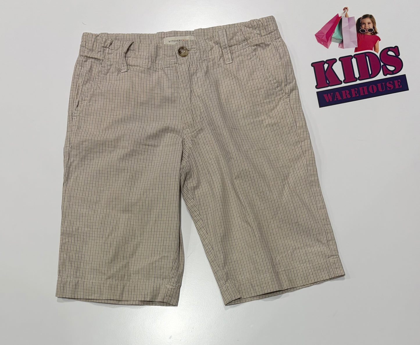 Witchery Kids White Stripe Print Shorts Size 7