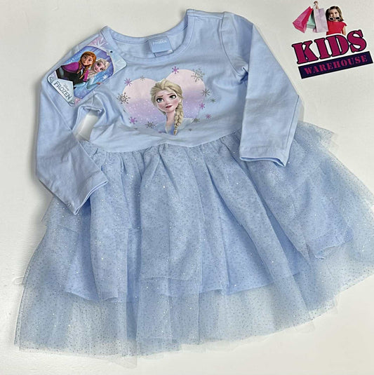 New Disney Frozen Blue Dress With Elsa Print Size 1