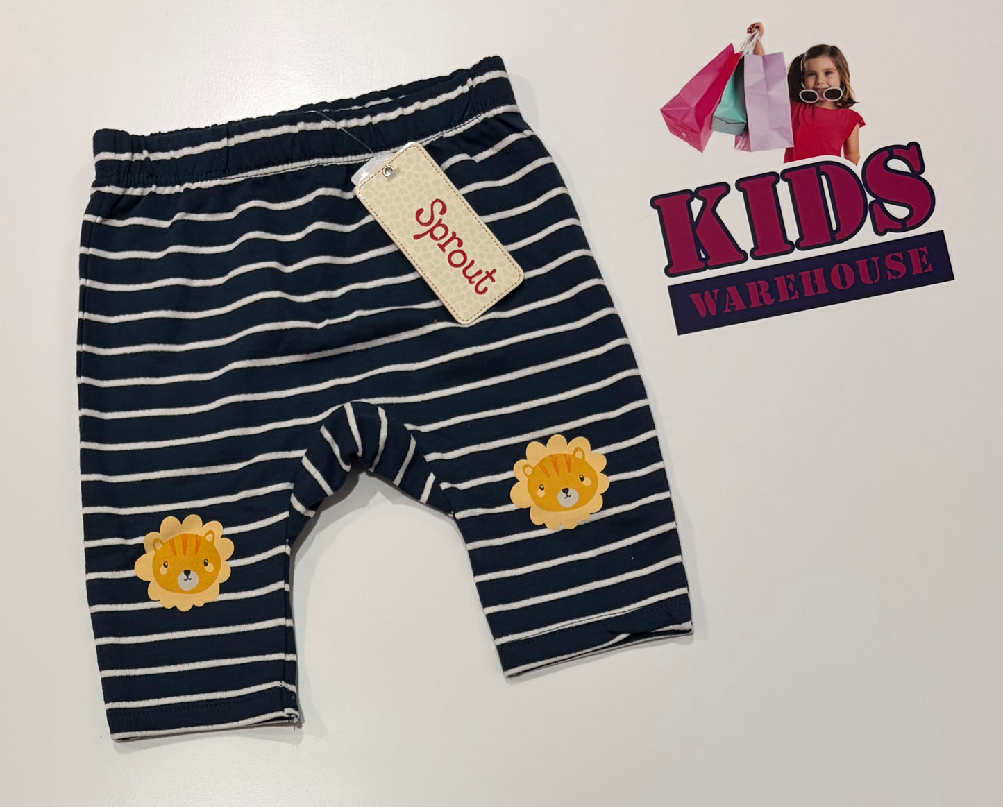 Not Used Sprout Navy, White Stripe Pants Size 000