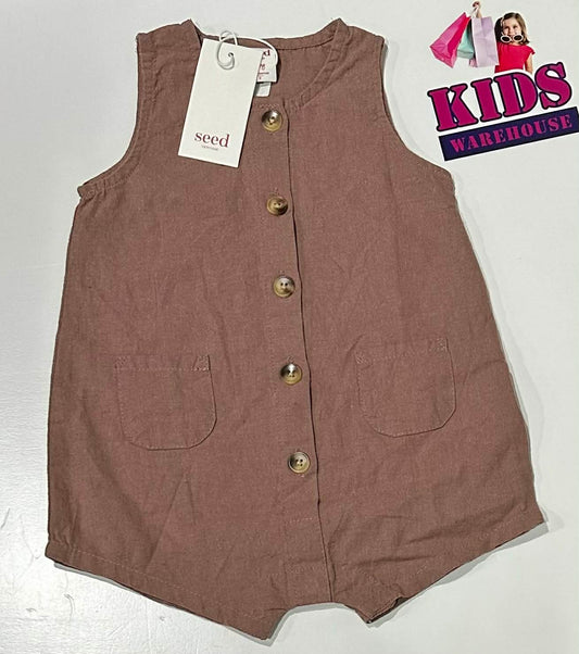 New Seed Heritage Brown Bodysuit Size 0 (RRP $44.95)
