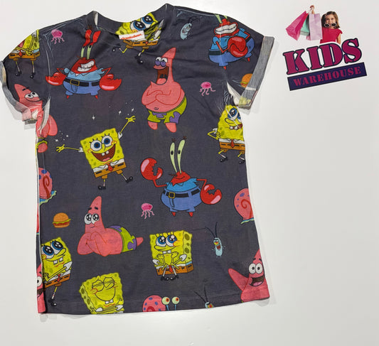 Nickelodeon Grey, Spongebob Characters Print Top Size 12