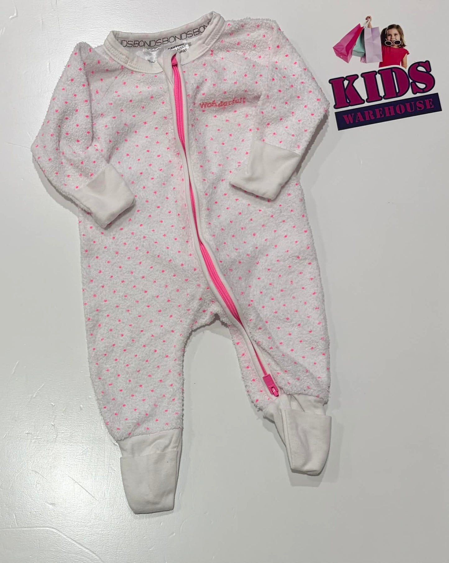 Bonds White & Pink Wondersuit Size 000