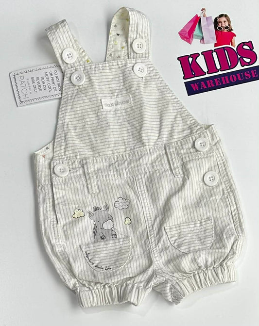 Pumpkin Patch White Overalls With Horse Print Size 0000