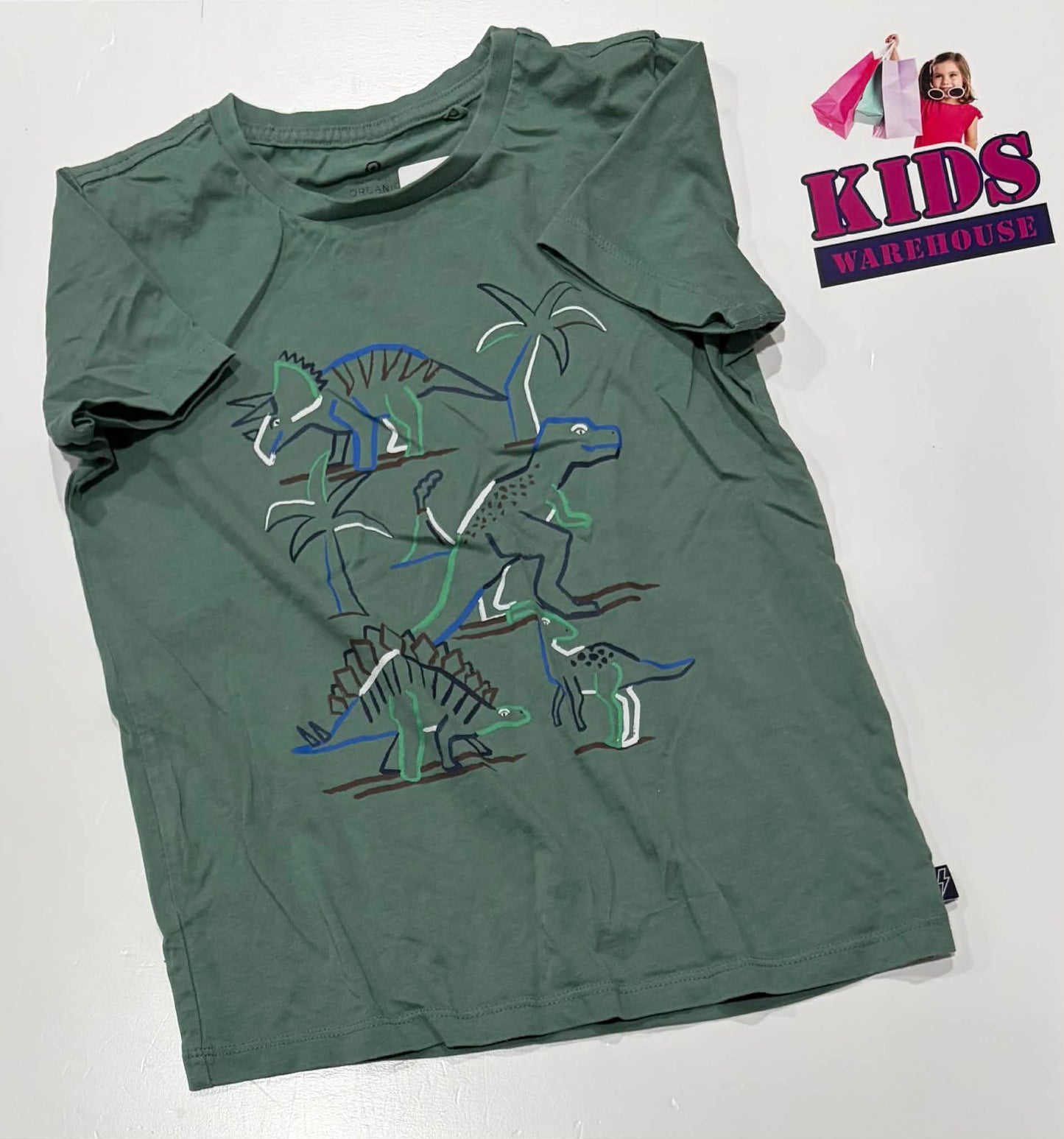 Target Green Top With Dinosaur Print Size 7