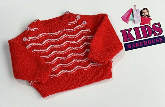Premmie Red & White Knit Jumper Size 00000