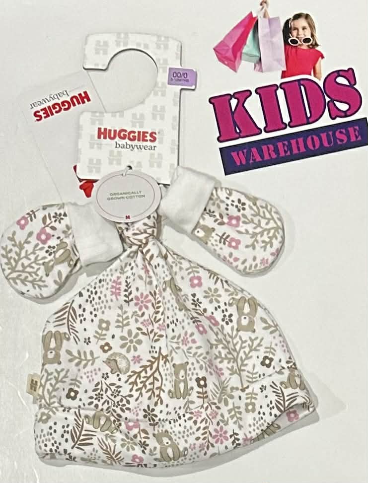 Huggies Babywear Baby Beanie And Mittins Set Size 00-0 (3-12 Months)