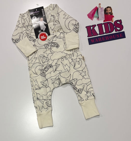 Not Used White, Black Logo Print Cozysuit Size 00000