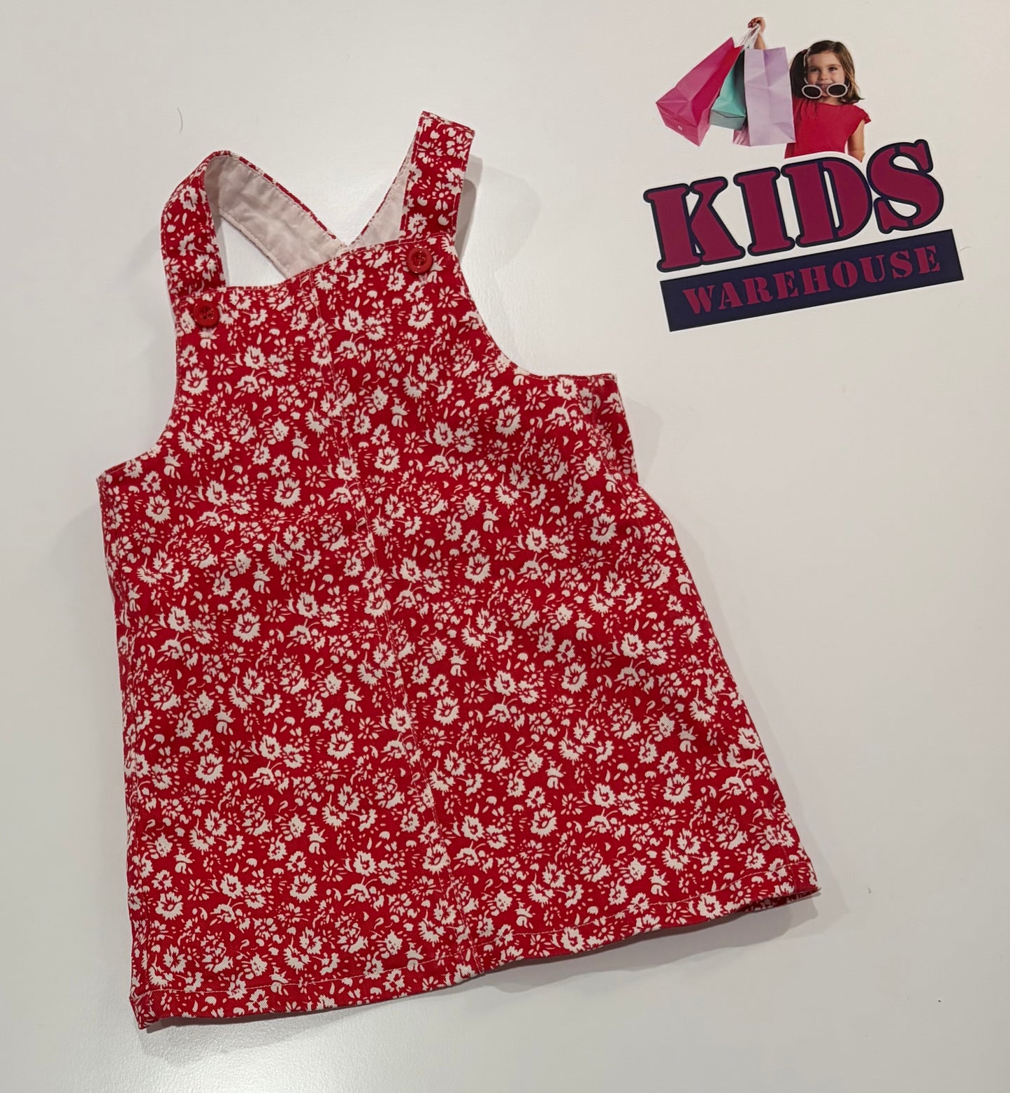 Ollie's Place Red, White Floral Print Dress Size 0