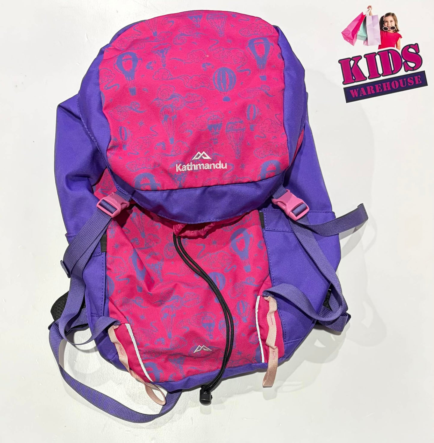 Kathmandu Pink, Purple Hot Air Balloon Print Backpack