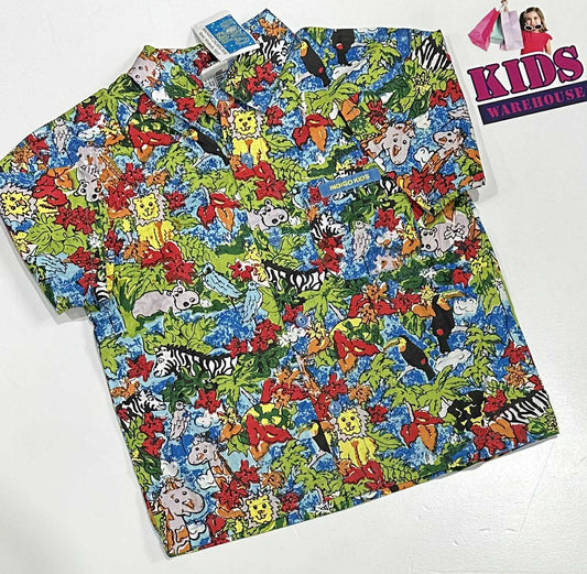 New Indigo Kids Red, Blue, Green Tropical Top Size 4-5