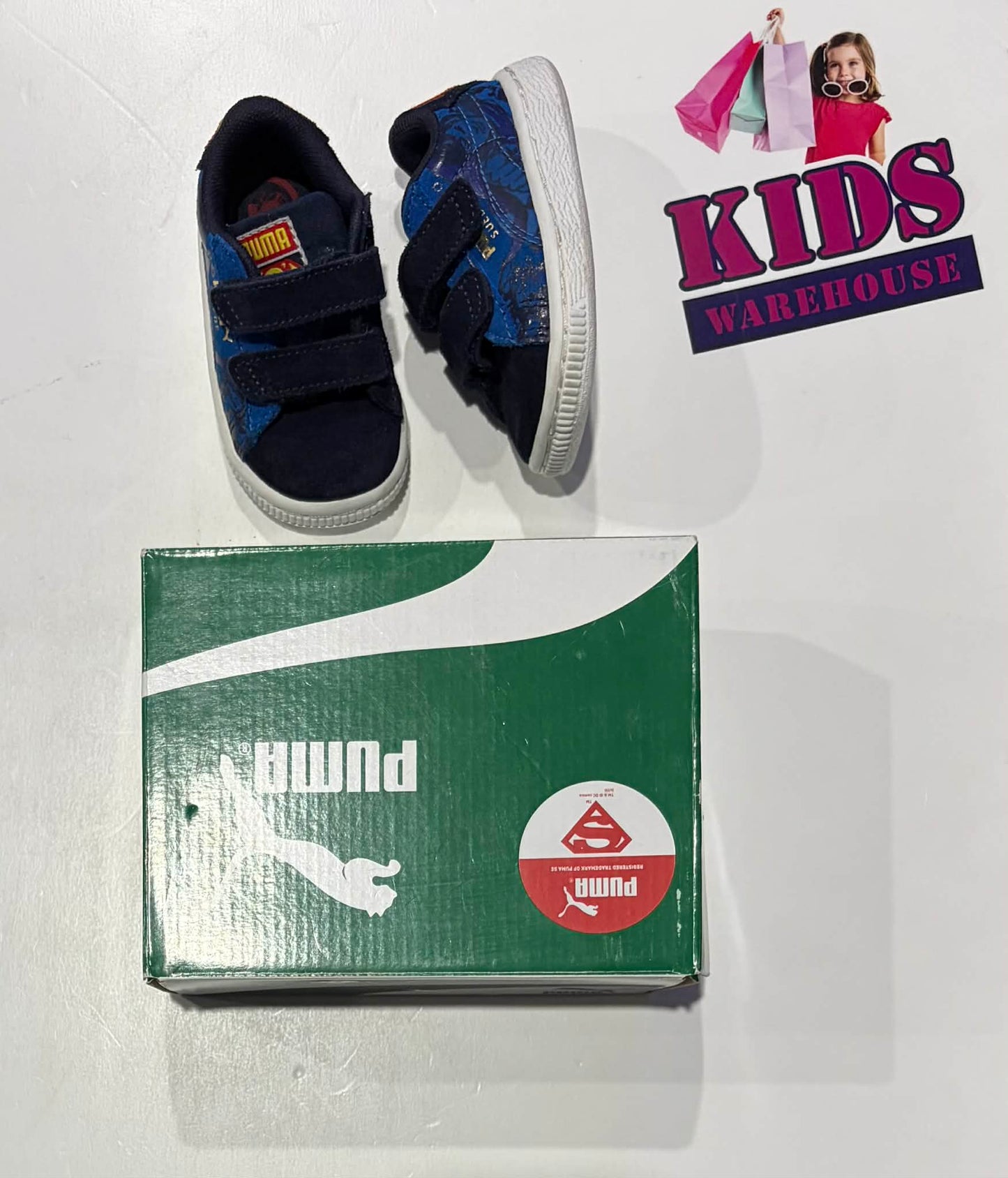 Not Used Puma Blue Superman Runners Size US4/UK3 (Child/Toddler)