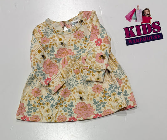 4 Baby Yellow, Floral Print Dress Size 000