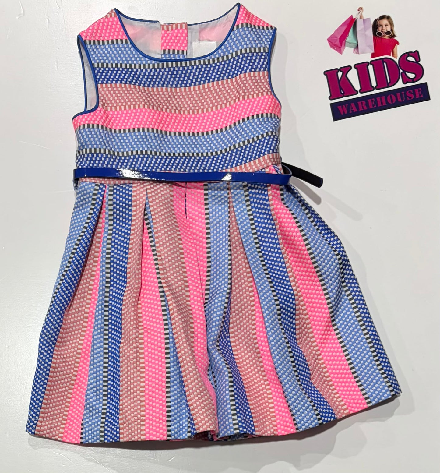 Jasper Conran Blue & Pink Dress Size 2