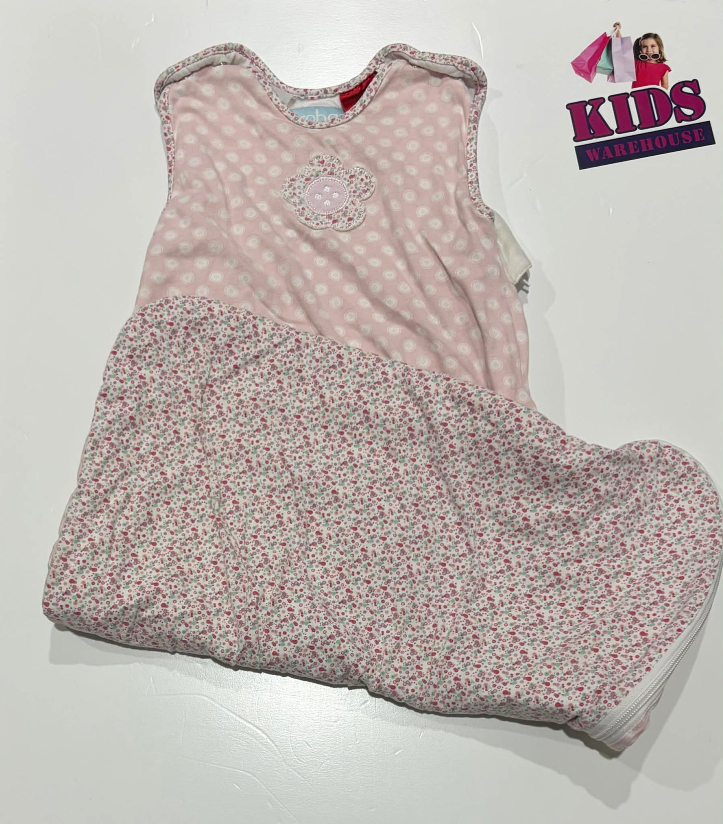 Grobag The Original Pink, White Button Print Size 6-18 Months TOG 1