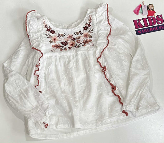 Cupcakes And Cashmere White Dress With Red Flower Pattern Size 4