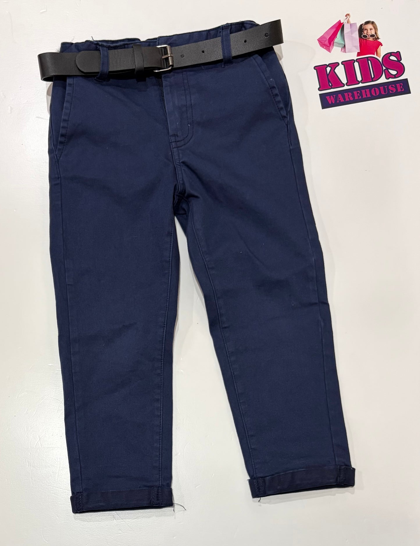 Ollie's Place Navy Blue Jeans & Belt Size 3