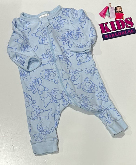 Disney Blue Jumpsuit With Stitch Pattern Size 00
