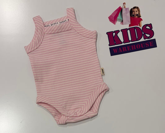 Bonds Pink, White Stripe Bodysuit Size 000