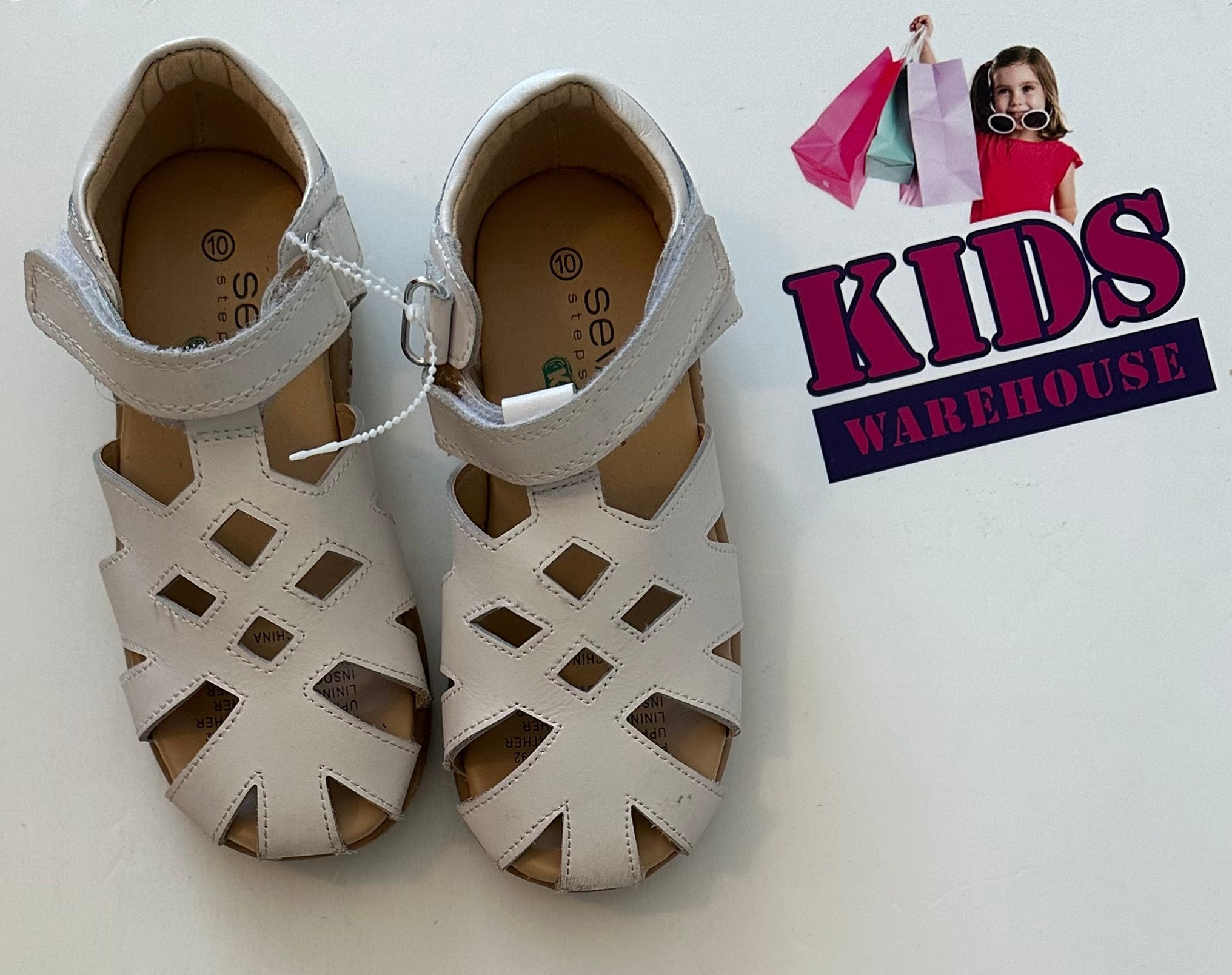 Stride Rite Kid's SRTech Eleni Sandal White | Laurie's Shoes