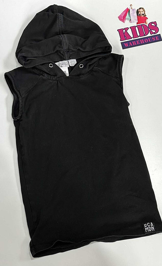 Rocco Madden Black Sleeveless Hoodie Size 6
