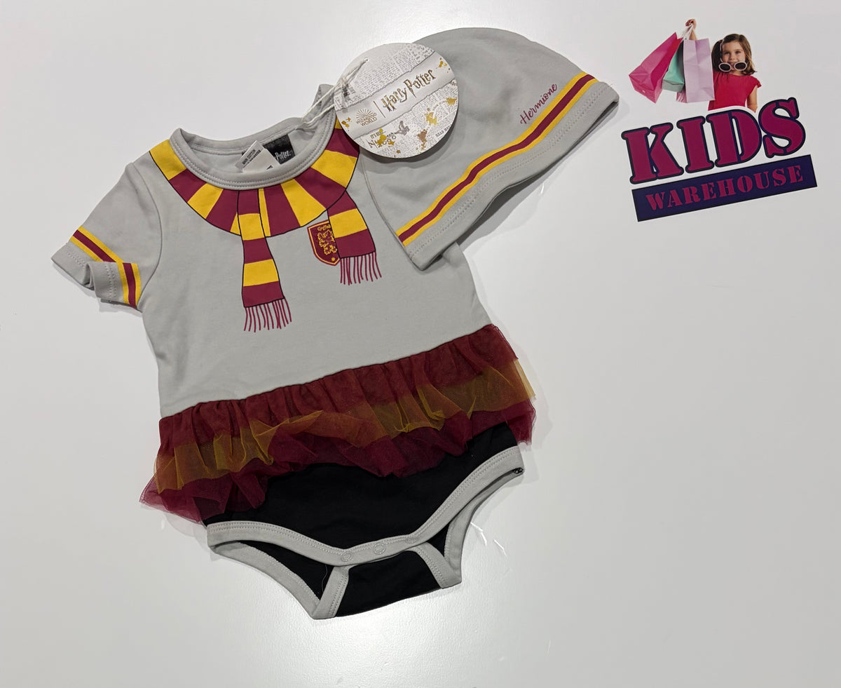 Not Used Harry Potter Gryffindor Theme Bodysuit & Beanie 2 Piece Set Size 0