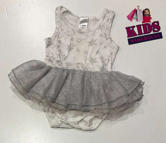 Bonds White & Silver Tutu Bodysuit Size 0