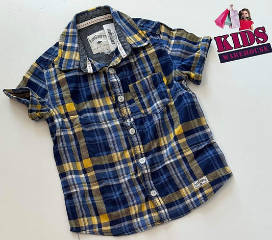 Lee Cooper Blue, Yellow & White Plaid Shirt Size 3