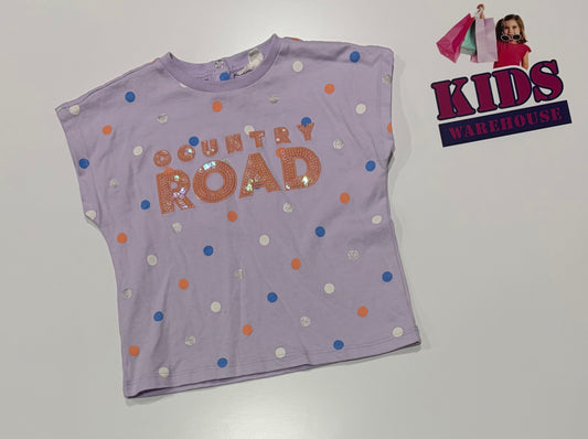 Country Road Purple, Blue, Orange Polka Dot Print Top Size 2