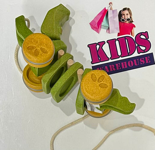 Plan Toys Wooden, Rope Crocodile Pull Toy