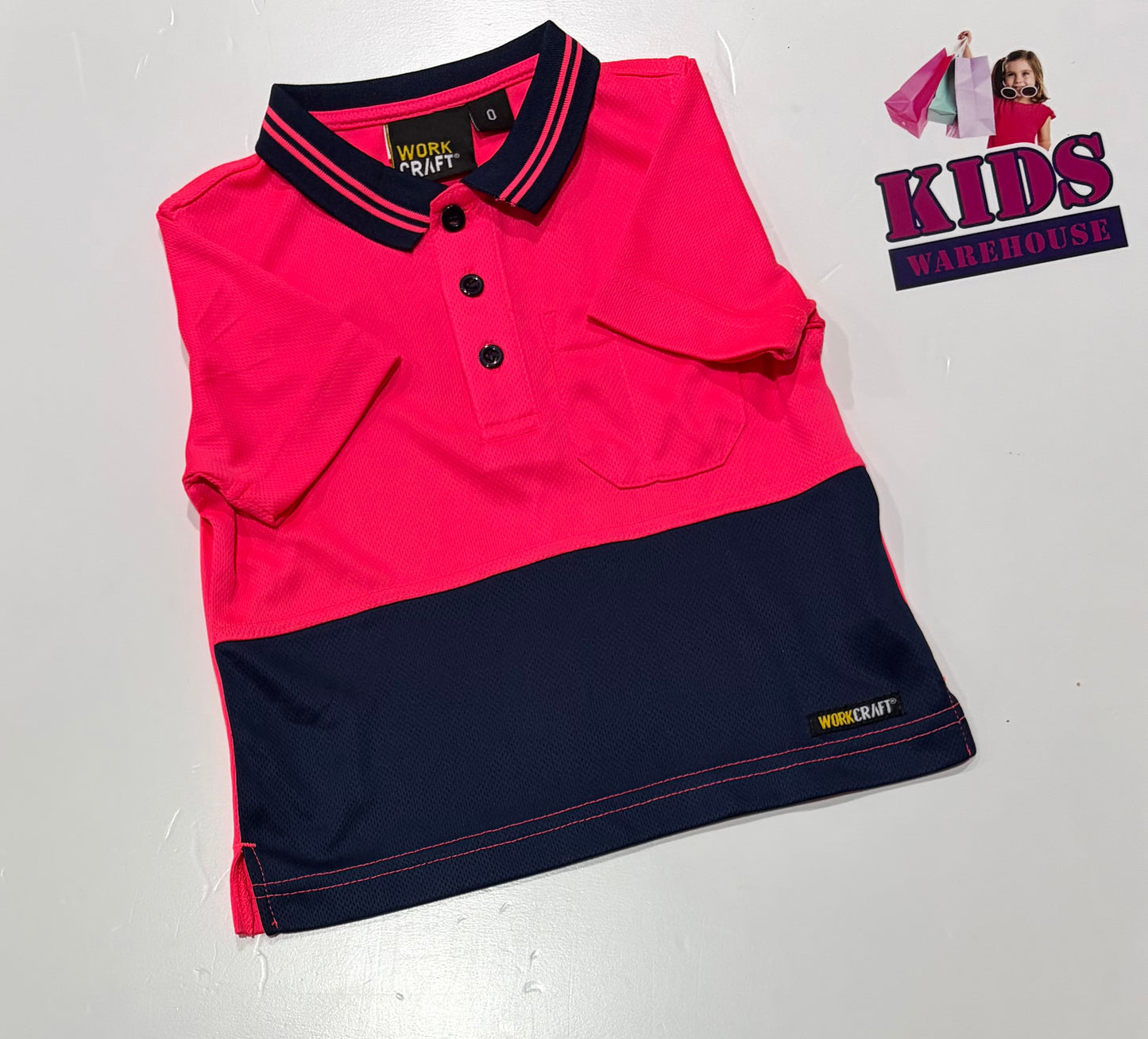 Work Craft Pink Hi Vis, Grandpa's Apprentice Print Top Size 0