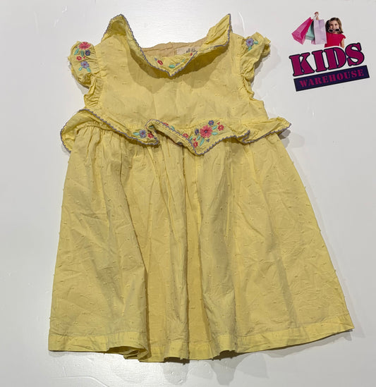 Albetta Yellow, Flower Print Dress Size 1