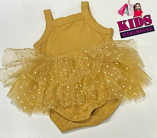 Bonds Yellow Tutu Bodysuit With Star Pattern Size 1
